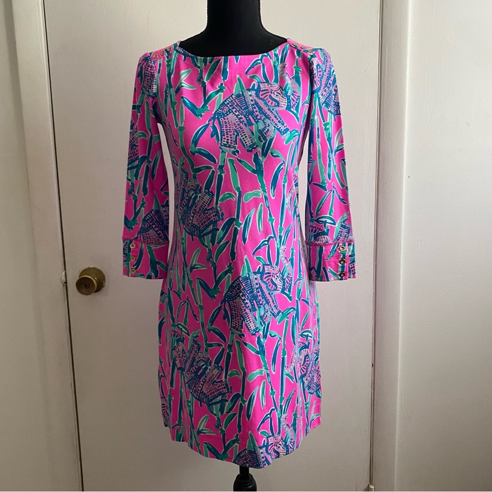 Lilly Pulitzer Extra Small Elephant Print 3/4 Sleeves Dress